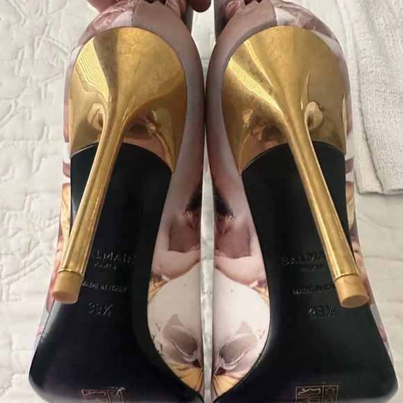 BALMAIN Uria Boots In Smooth Sky Printed Leather - Picture 4 of 7